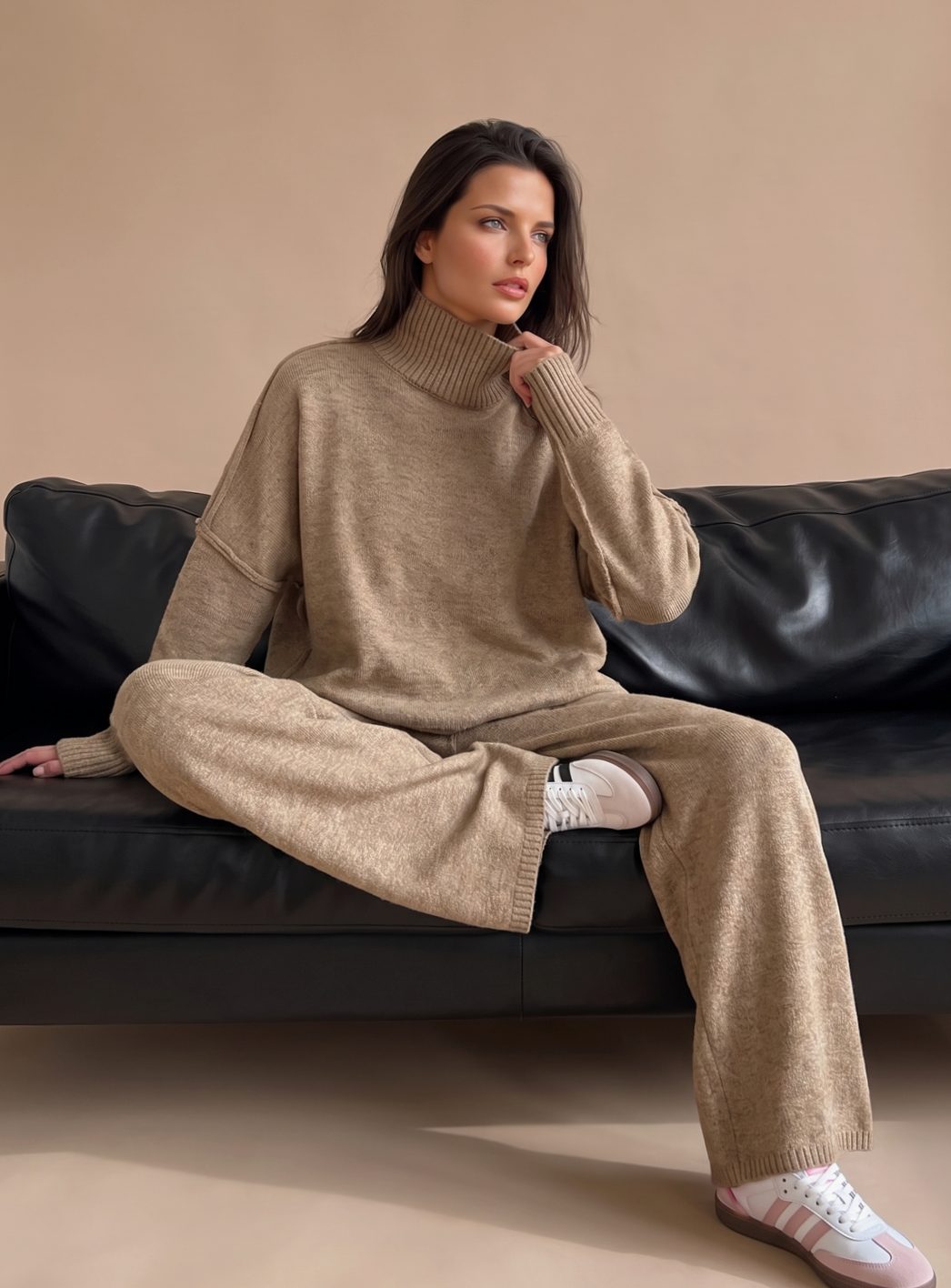 Maren | Oversized Turtleneck Wide-Leg Lounge Set