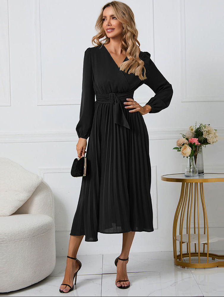 Serena | Elegant Long Sleeve Midi Wedding Guest Dress