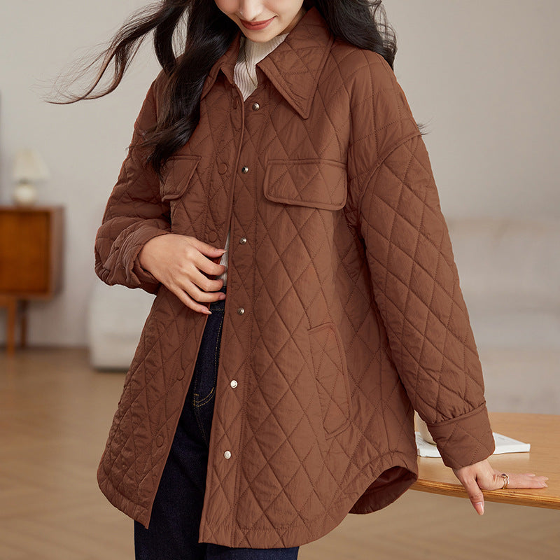 Tamsin | Women's Diamond-Quilted Longline Jacket