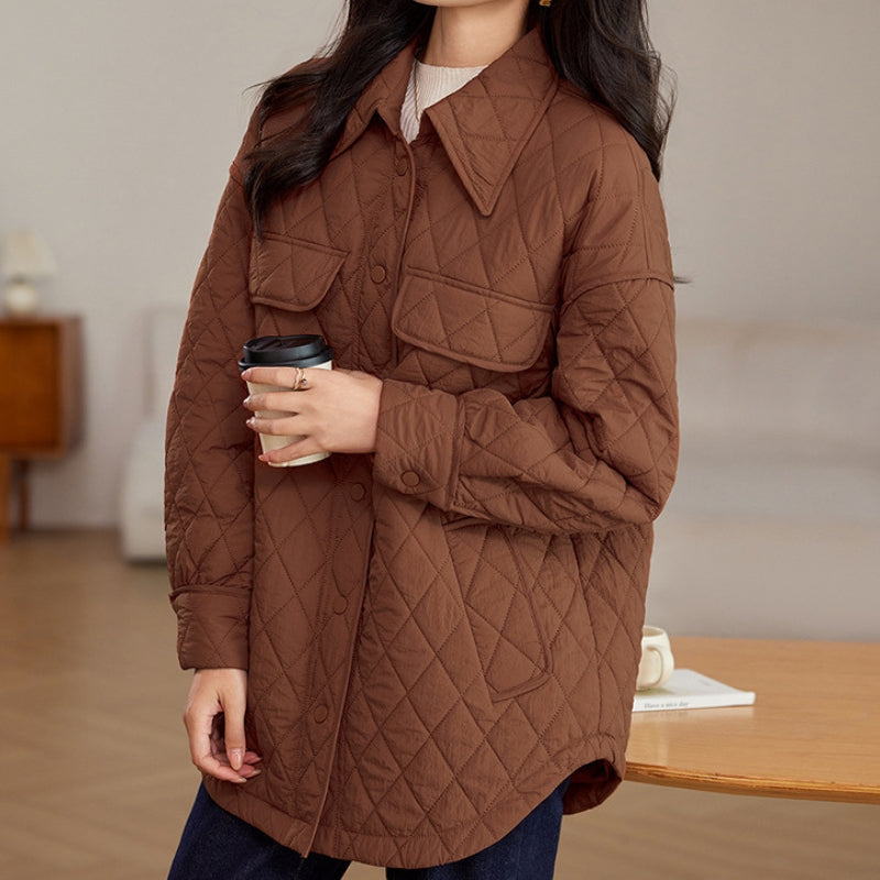 Tamsin | Women's Diamond-Quilted Longline Jacket