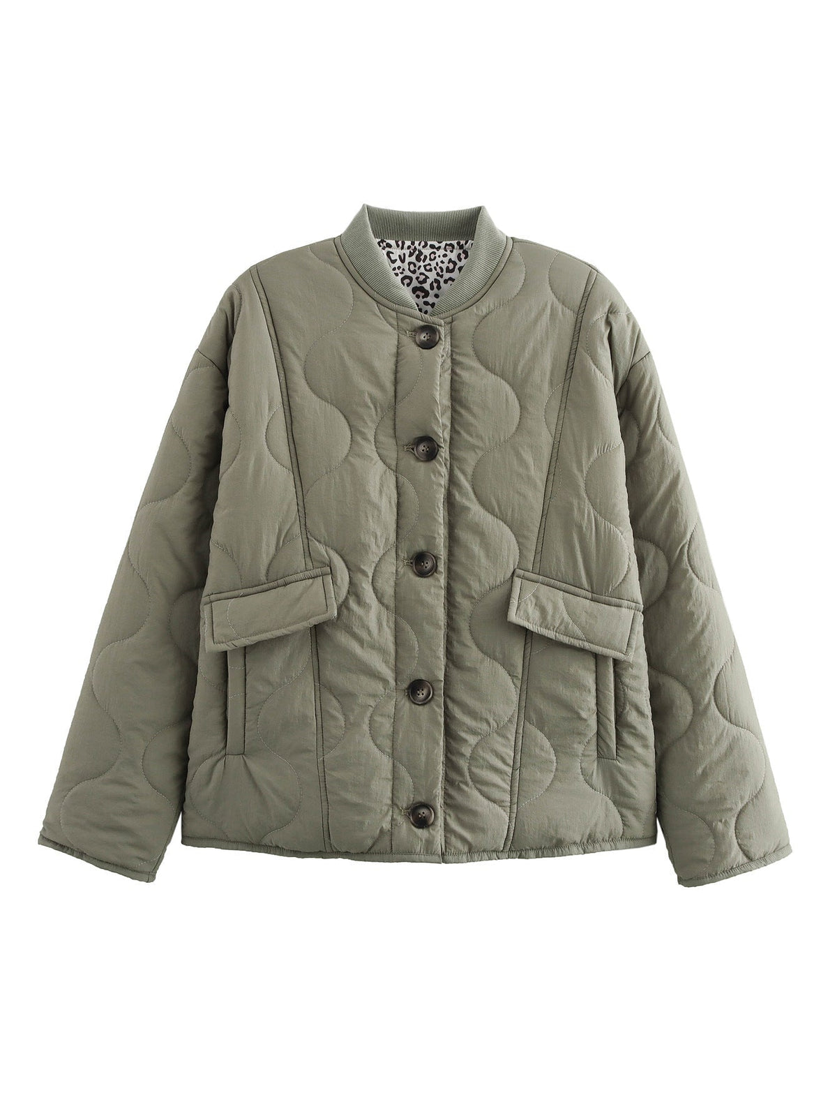 Sable | Women's Oversized Quilted Jacket with Leopard Lining