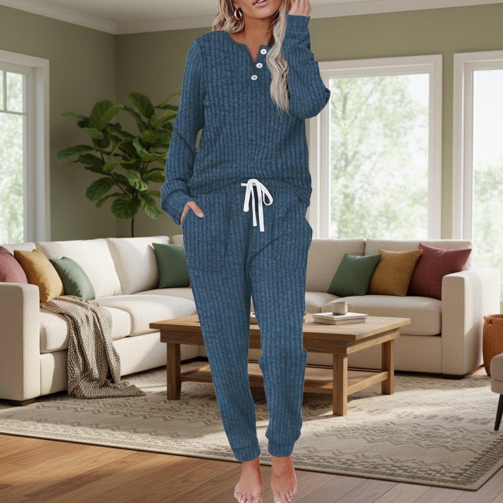 Noréva | Women's Ribbed Henley Lounge Set