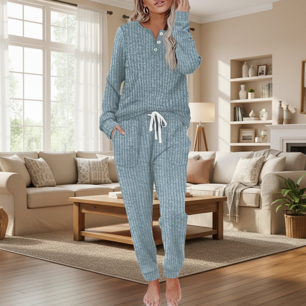 Noréva | Women's Ribbed Henley Lounge Set