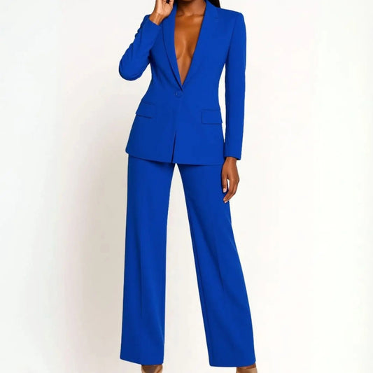 Ave | Women's Tailored Wide-Leg Blazer & Trouser Two-Piece Suit Set