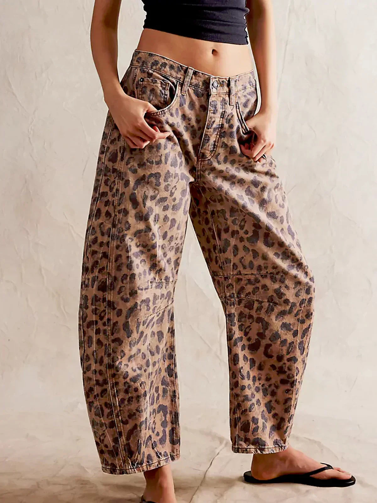 Monroe | Leopard Print Wide Leg Jeans for Women