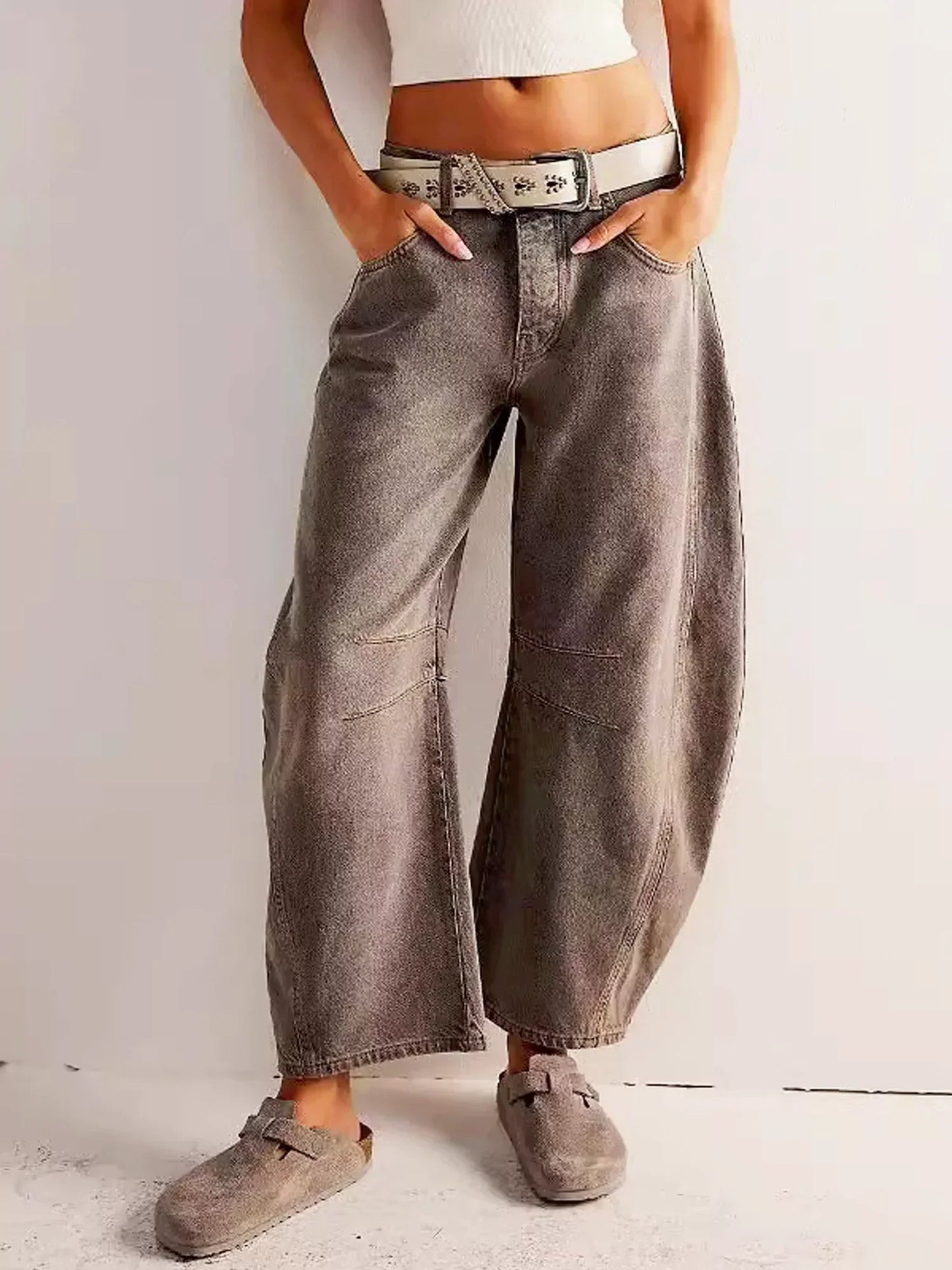 Monroe | Leopard Print Wide Leg Jeans for Women