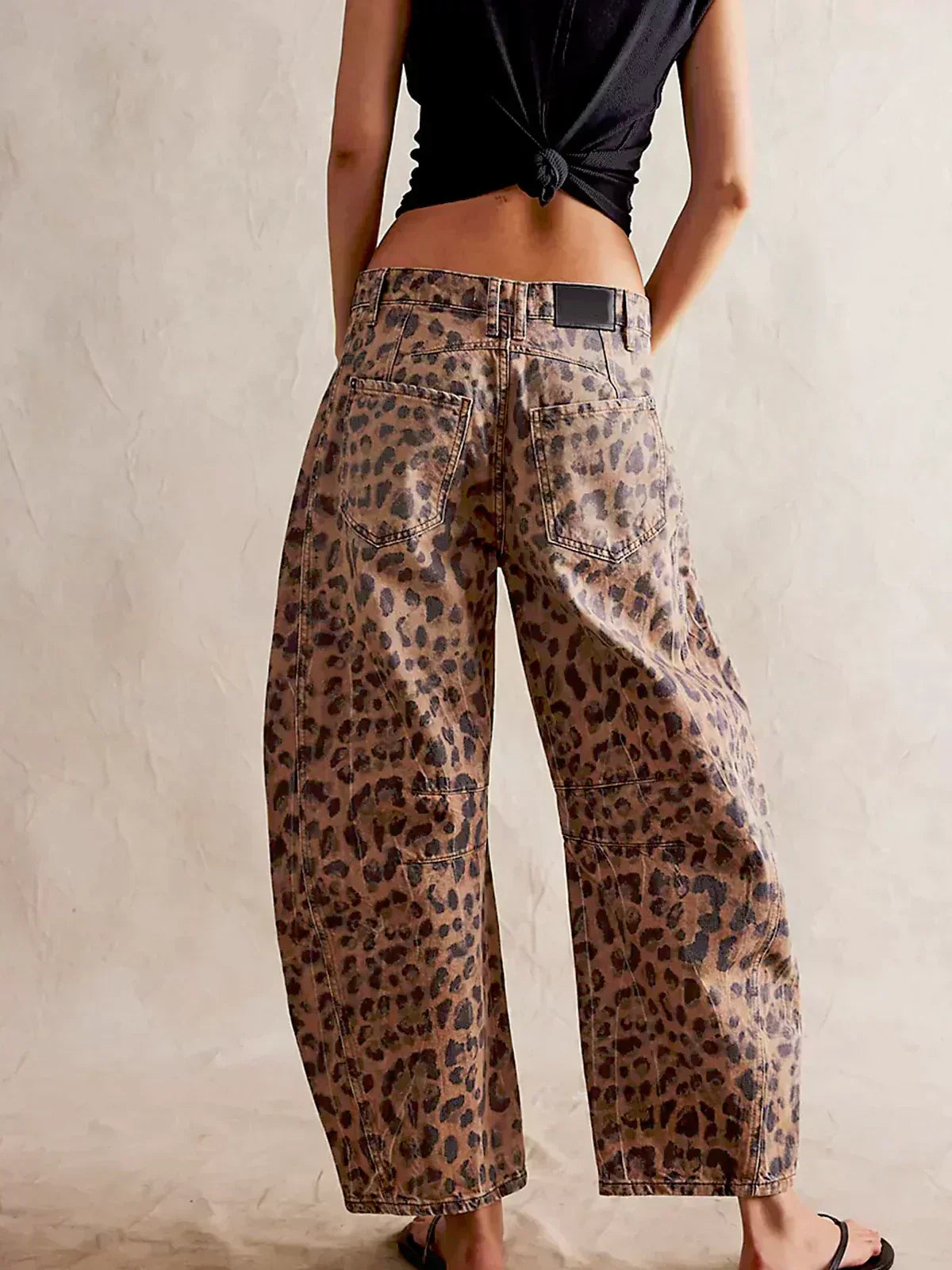 Monroe | Leopard Print Wide Leg Jeans for Women