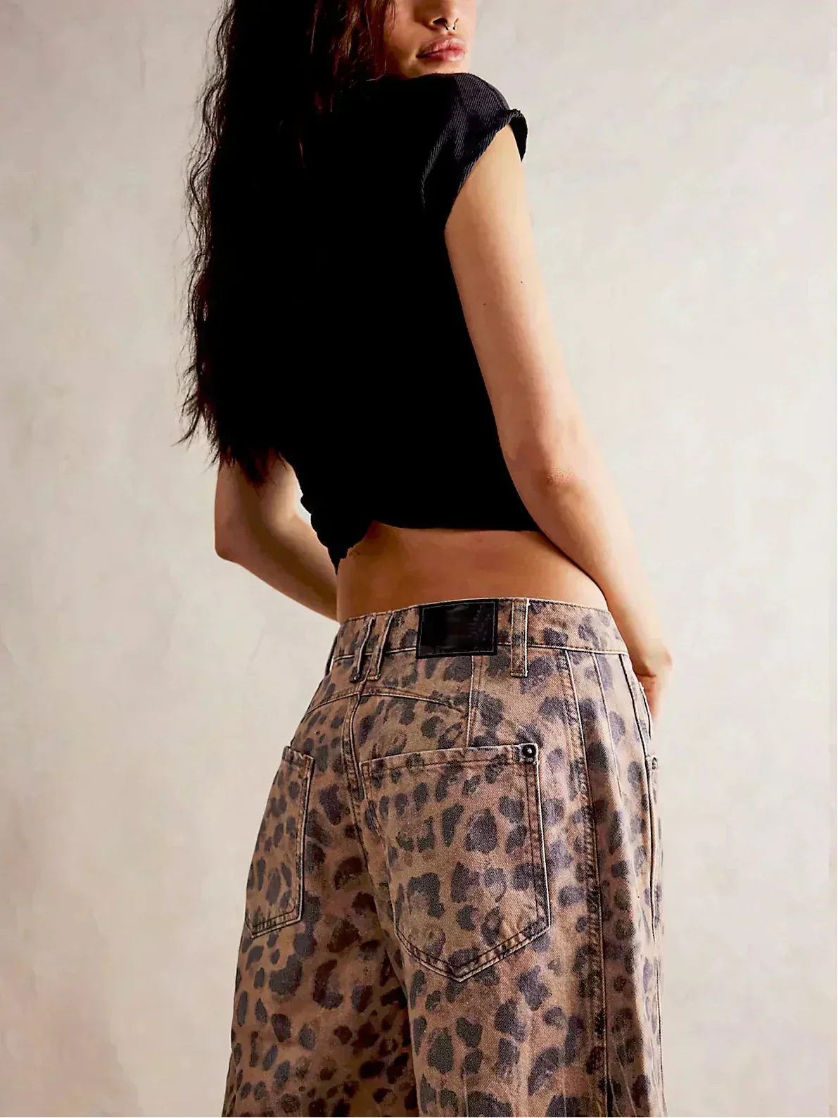 Monroe | Leopard Print Wide Leg Jeans for Women