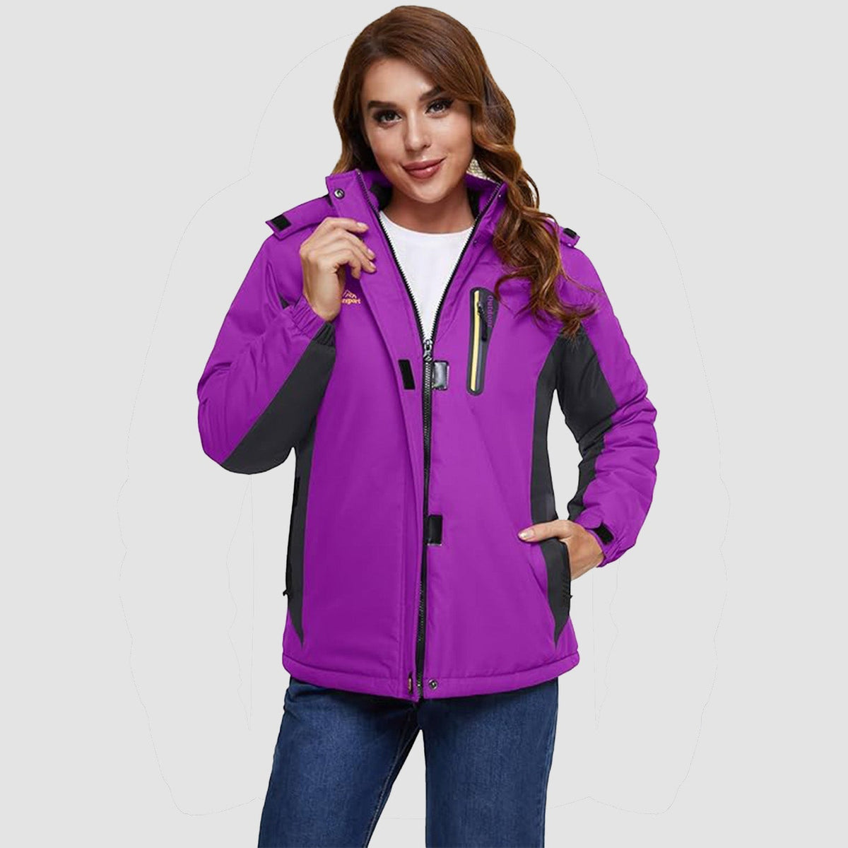 Gwendolyn | Women's Fleece-Lined Ski Jacket with Hood, Water-Resistant