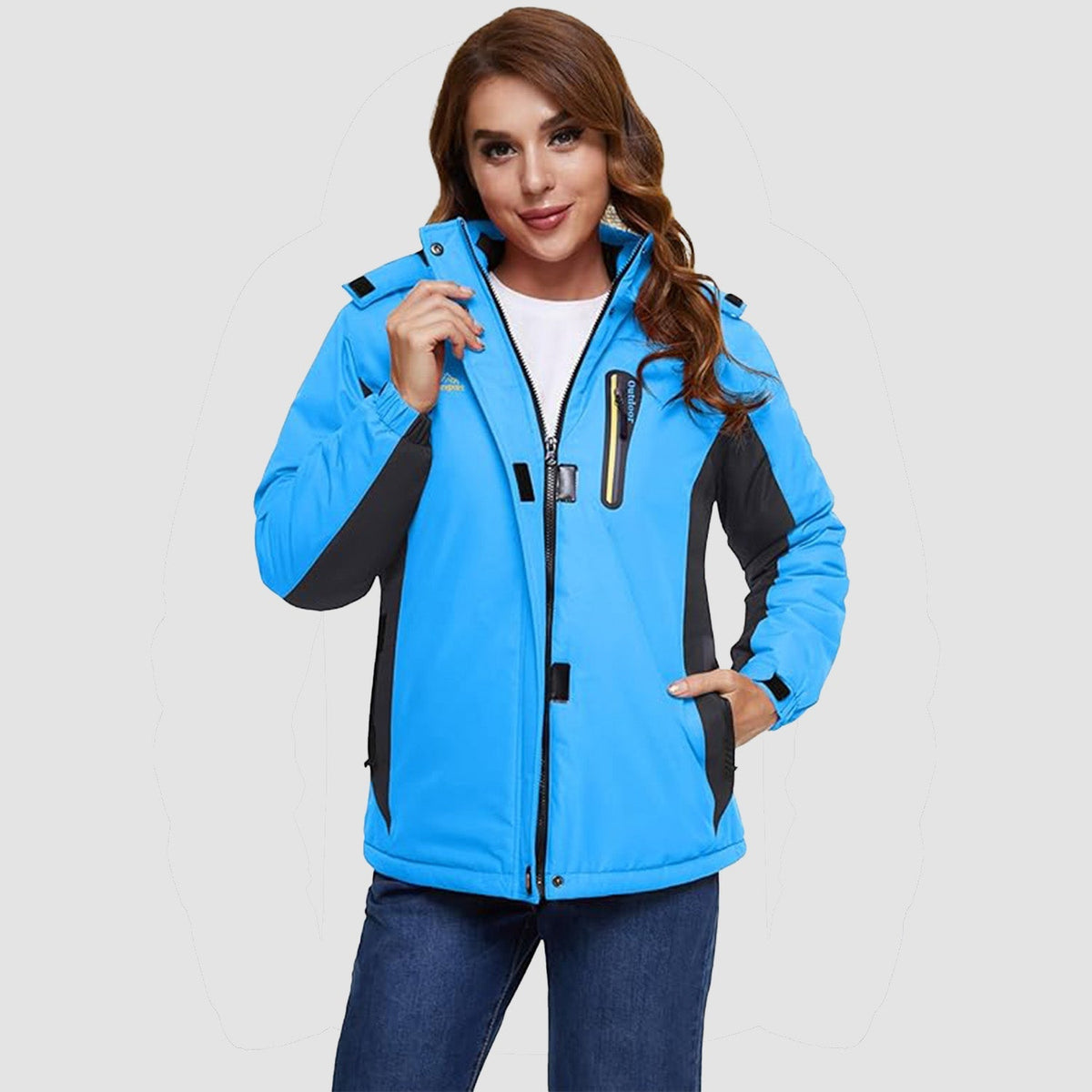 Gwendolyn | Women's Fleece-Lined Ski Jacket with Hood, Water-Resistant