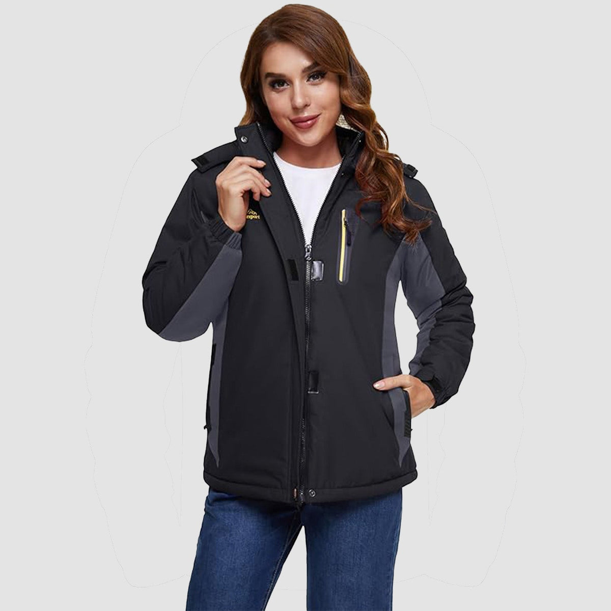 Gwendolyn | Women's Fleece-Lined Ski Jacket with Hood, Water-Resistant