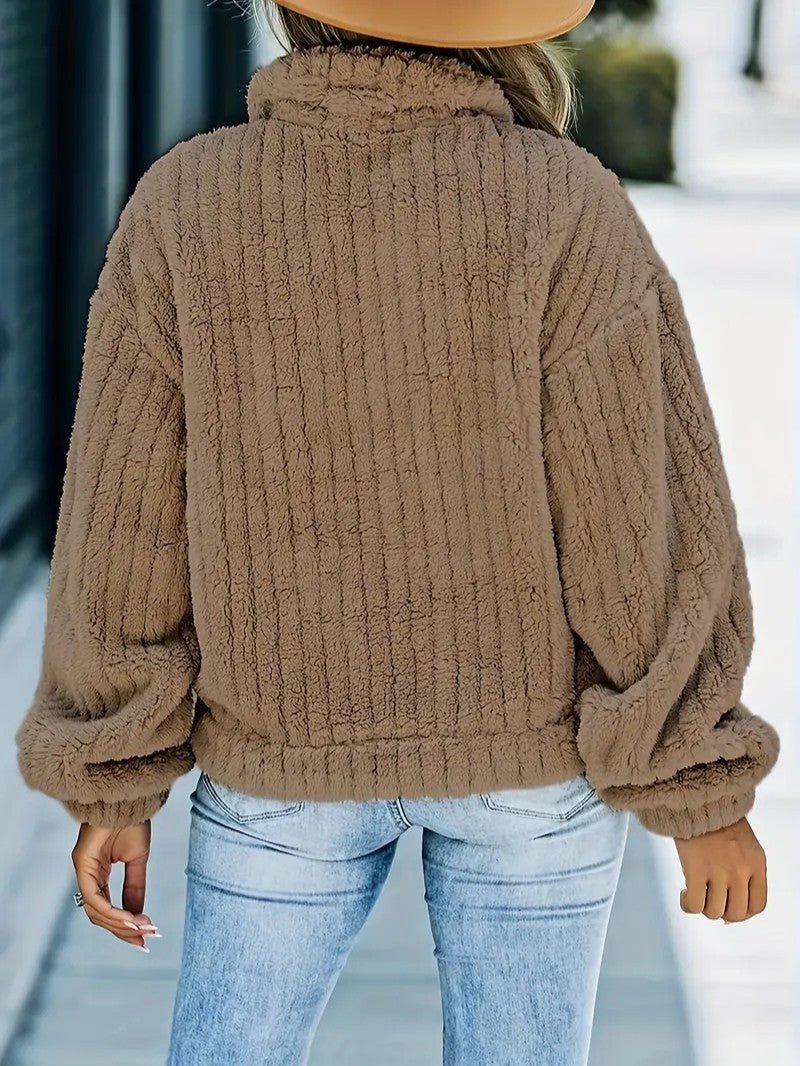 Women's Textured Button-Up Winter Jacket