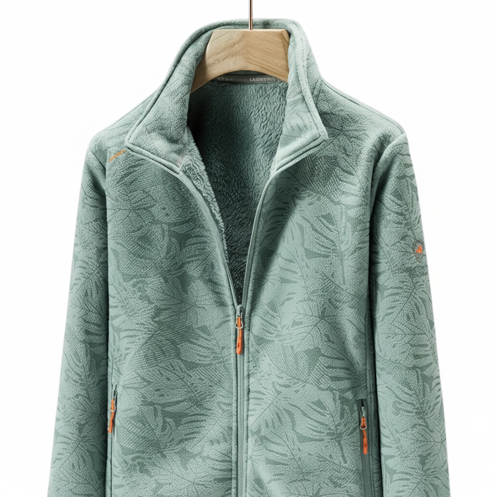 Women's Botanical Print Zip-Up Winter Jacket